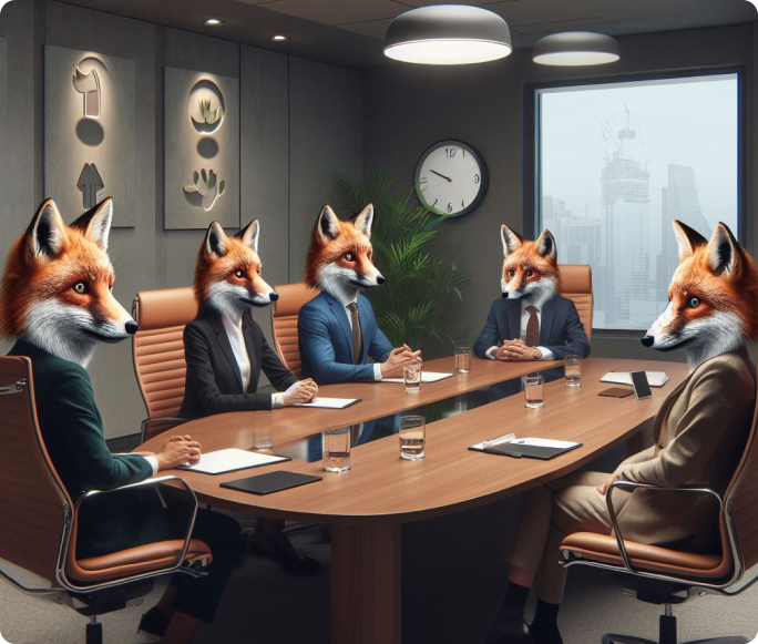 Foxes giving mobile consultancy